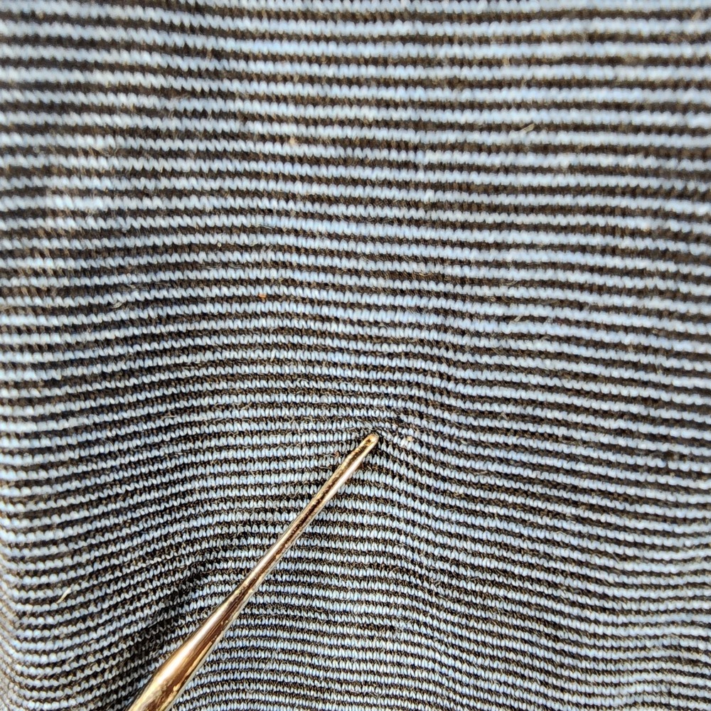 Bombas Merino Wool Tencel Long Sleeve Top Womens S Blue Stripe Base Layer *Flaws - Picture 3 of 12